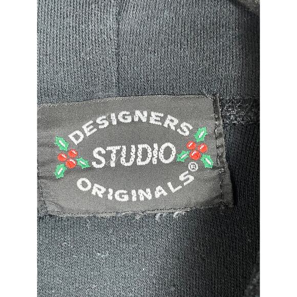 Designers Studio Originals Women's Black Mock Neck Shirt With Snowman Holiday - Picture 3 of 11